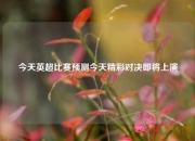 今天英超比赛预测今天精彩对决即将上演