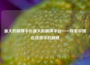 最大的棋牌平台最大的棋牌平台——探索中国在线娱乐的巅峰