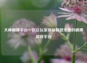 大神棋牌平台一款让玩家体验极致乐趣的棋牌游戏平台