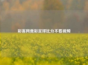 彩客网竟彩足球比分不看视频