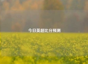 今日英超比分预测