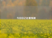 今日日乙比赛预测