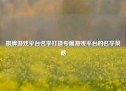 棋牌游戏平台名字打造专属游戏平台的名字策略