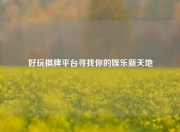 好玩棋牌平台寻找你的娱乐新天地