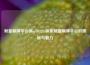 财富棋牌平台滴qv382223探索财富棋牌平台的奥秘与魅力