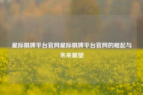 星际棋牌平台官网星际棋牌平台官网的崛起与未来展望