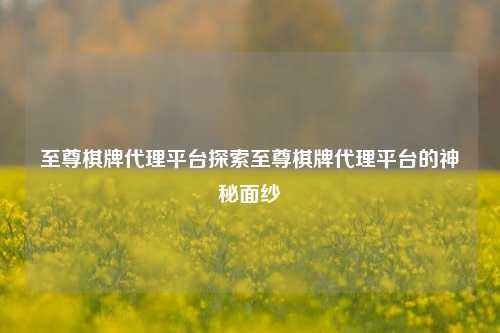 至尊棋牌代理平台探索至尊棋牌代理平台的神秘面纱