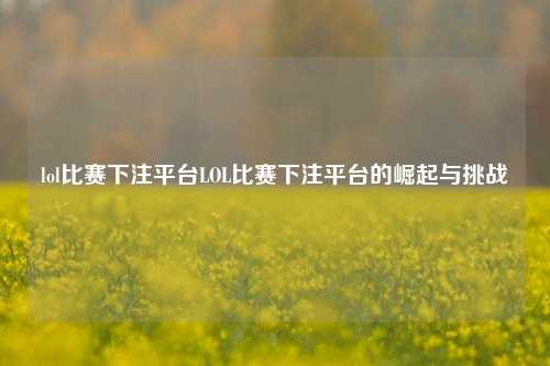 lol比赛下注平台LOL比赛下注平台的崛起与挑战