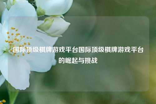 国际顶级棋牌游戏平台国际顶级棋牌游戏平台的崛起与挑战
