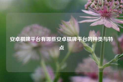 安卓棋牌平台有哪些安卓棋牌平台的种类与特点