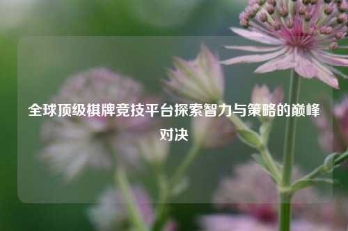 全球顶级棋牌竞技平台探索智力与策略的巅峰对决