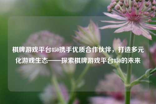 棋牌游戏平台850携手优质合作伙伴，打造多元化游戏生态——探索棋牌游戏平台850的未来