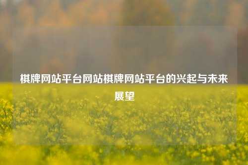 棋牌网站平台网站棋牌网站平台的兴起与未来展望