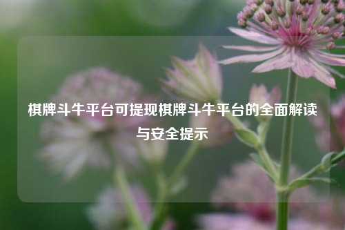 棋牌斗牛平台可提现棋牌斗牛平台的全面解读与安全提示
