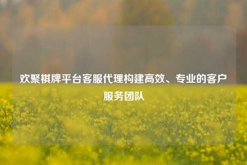 欢聚棋牌平台客服代理构建高效、专业的客户服务团队