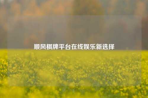 顺风棋牌平台在线娱乐新选择