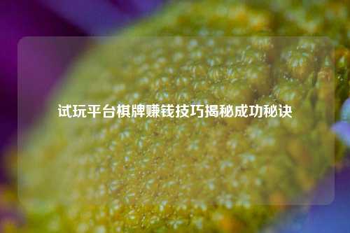 试玩平台棋牌赚钱技巧揭秘成功秘诀