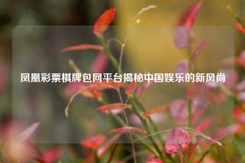 凤凰彩票棋牌包网平台揭秘中国娱乐的新风尚