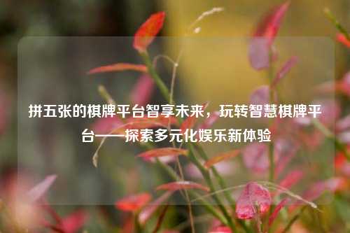 拼五张的棋牌平台智享未来，玩转智慧棋牌平台——探索多元化娱乐新体验