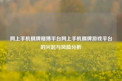 网上手机棋牌赌博平台网上手机棋牌游戏平台的兴起与风险分析