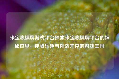 来宝赢棋牌游戏平台探索来宝赢棋牌平台的神秘世界，体验乐趣与挑战并存的游戏王国
