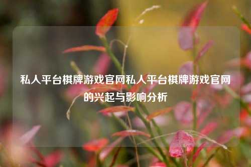 私人平台棋牌游戏官网私人平台棋牌游戏官网的兴起与影响分析