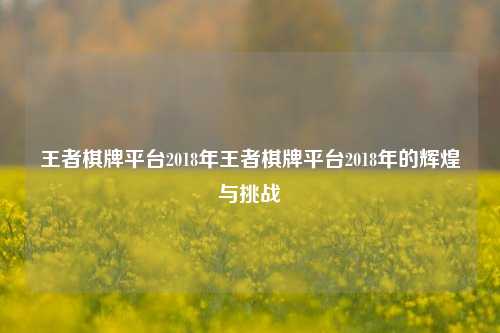 王者棋牌平台2018年王者棋牌平台2018年的辉煌与挑战