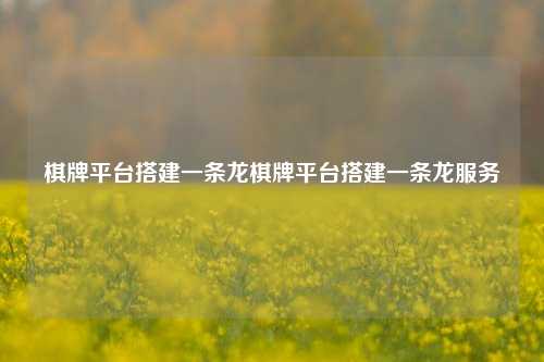 棋牌平台搭建一条龙棋牌平台搭建一条龙服务