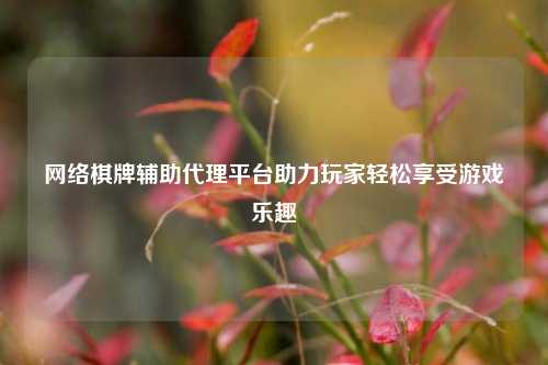 网络棋牌辅助代理平台助力玩家轻松享受游戏乐趣
