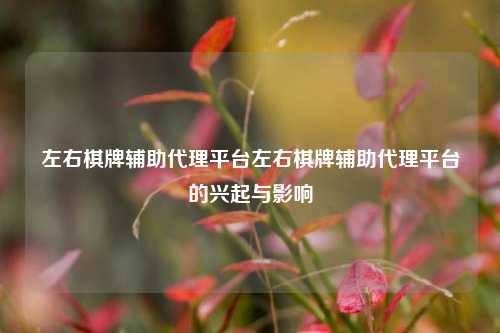 左右棋牌辅助代理平台左右棋牌辅助代理平台的兴起与影响