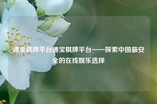通宝棋牌平台通宝棋牌平台——探索中国最安全的在线娱乐选择