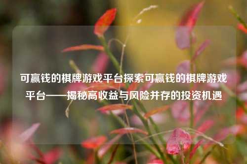 可赢钱的棋牌游戏平台探索可赢钱的棋牌游戏平台——揭秘高收益与风险并存的投资机遇