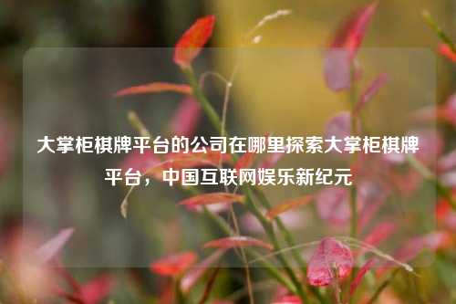 大掌柜棋牌平台的公司在哪里探索大掌柜棋牌平台，中国互联网娱乐新纪元