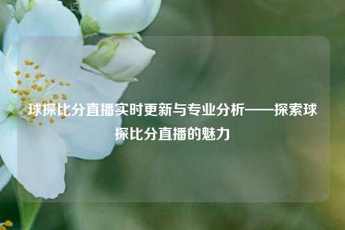 球探比分直播实时更新与专业分析——探索球探比分直播的魅力