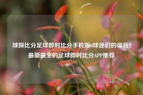 球探比分足球即时比分手机版0球迷们的福音！最新最全的足球即时比分APP推荐