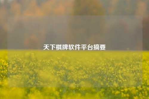 天下棋牌软件平台摘要