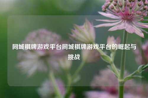 同城棋牌游戏平台同城棋牌游戏平台的崛起与挑战