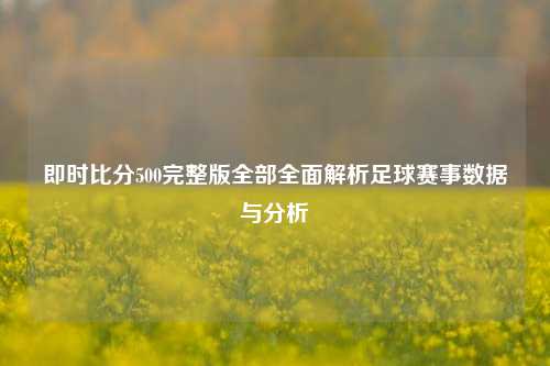 即时比分500完整版全部全面解析足球赛事数据与分析
