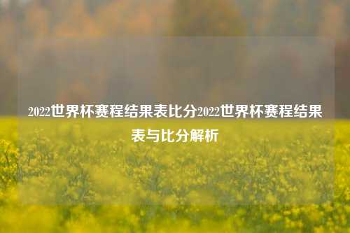 2022世界杯赛程结果表比分2022世界杯赛程结果表与比分解析