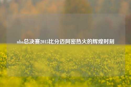 nba总决赛2015比分迈阿密热火的辉煌时刻