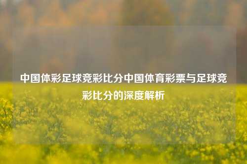 中国体彩足球竞彩比分中国体育彩票与足球竞彩比分的深度解析
