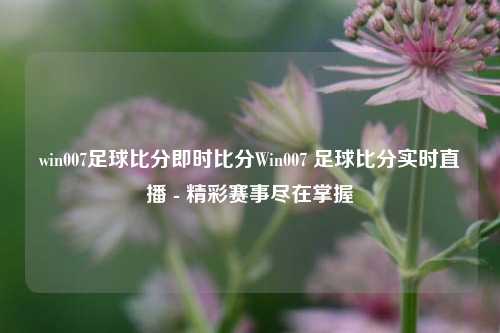 win007足球比分即时比分Win007 足球比分实时直播 - 精彩赛事尽在掌握