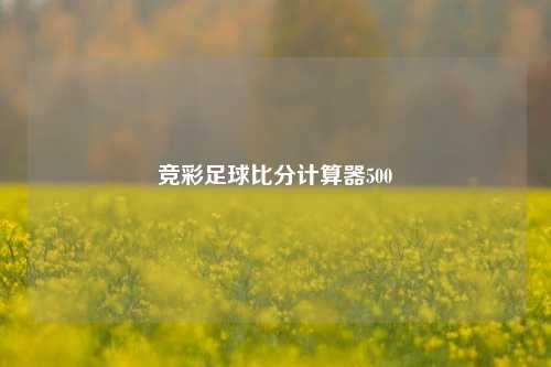 竞彩足球比分计算器500