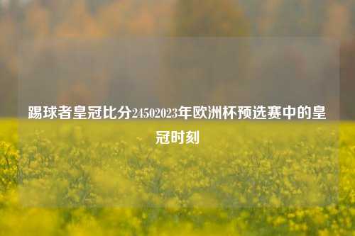 踢球者皇冠比分24502023年欧洲杯预选赛中的皇冠时刻