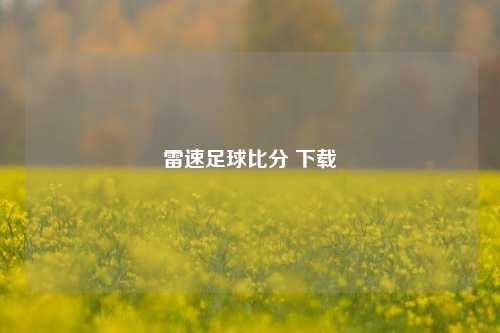 雷速足球比分 下载