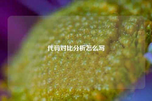 代码对比分析怎么写