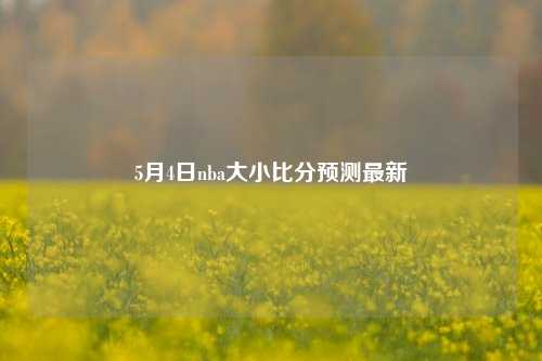 5月4日nba大小比分预测最新