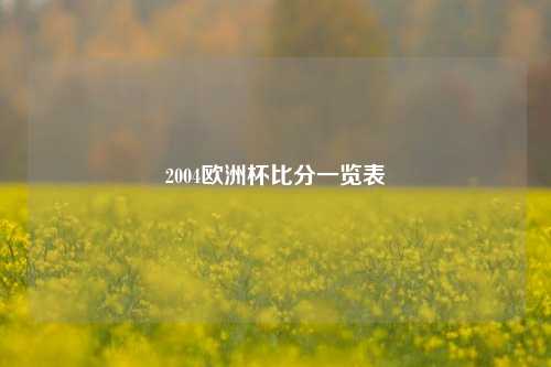 2004欧洲杯比分一览表