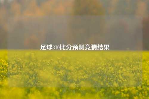 足球310比分预测竞猜结果