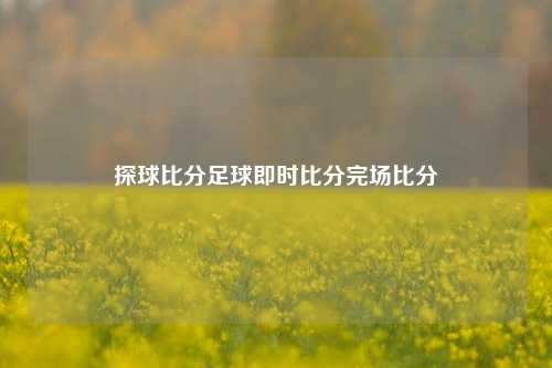 探球比分足球即时比分完场比分